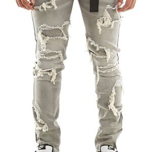 NWT Men's KDNK Wild Jeans Grey Jeans Size 32 Inseam 30 (KB1)